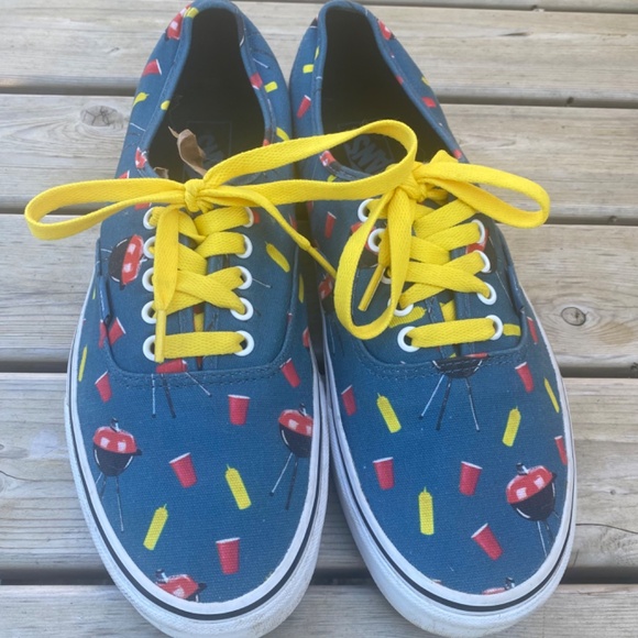 Vans Authentic Pool Vibes Cookout Summer BBQ Shoes Mens 11 Canvas Deck Shoes - Picture 1 of 12